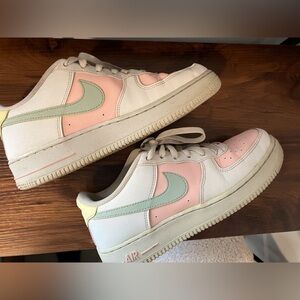 Nike Airforce 1s - Pink and Green <3